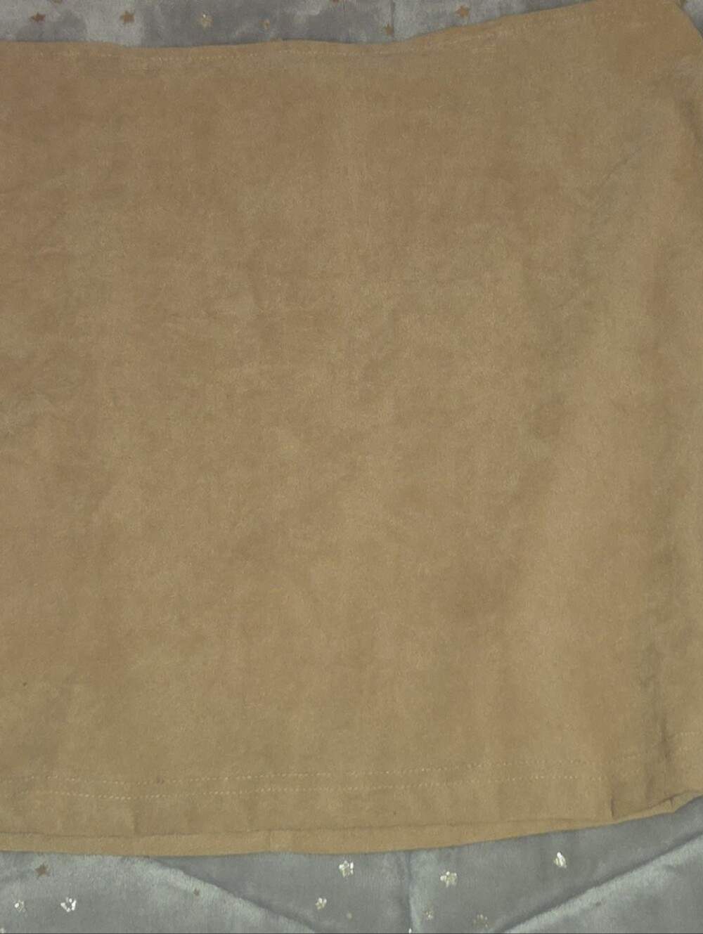 Camel Suede-Look Mini Skirt